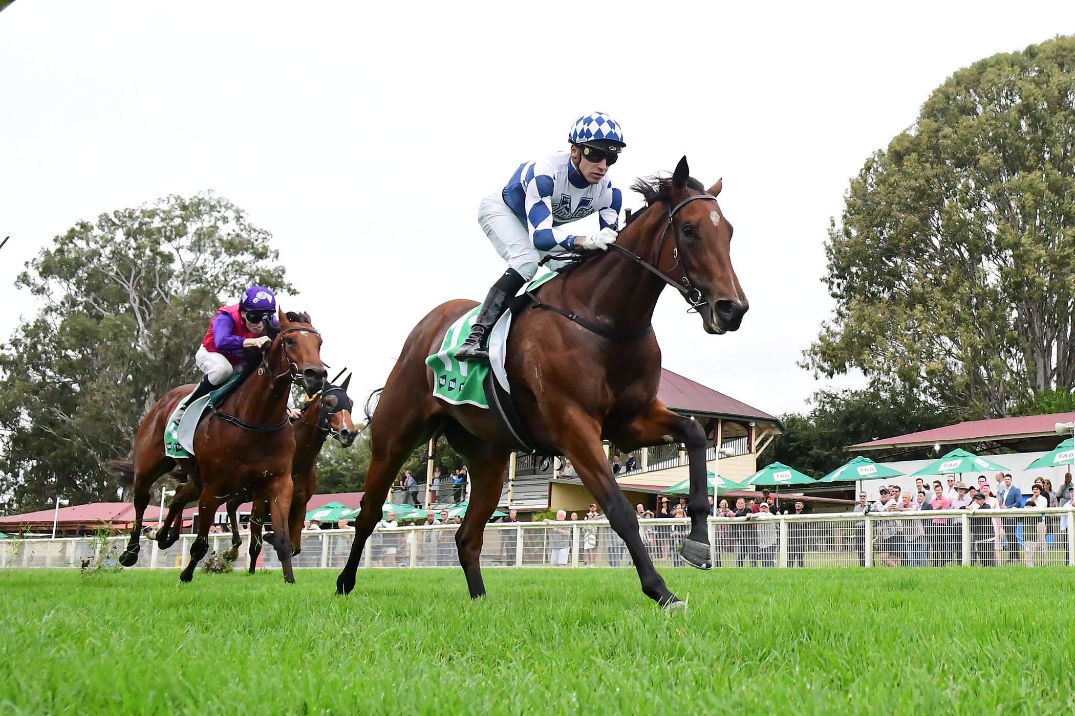 Miss Trustful winning a black-type race for the VIC Husslers in the Phoenix Stakes